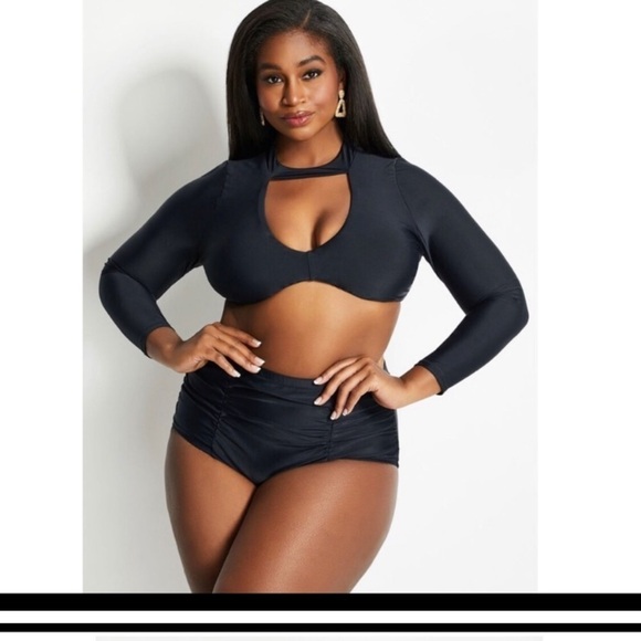 Raisin Curve Samba Long Sleeves Swim Top Size 24W - Picture 1 of 7